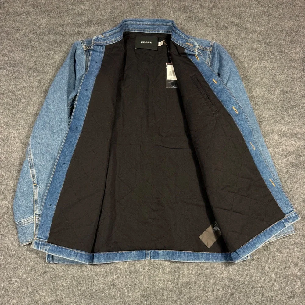 Coach Denim Overshirt Quilted Lining Mens S Medium Indigo Cotton Jacket NWT $550